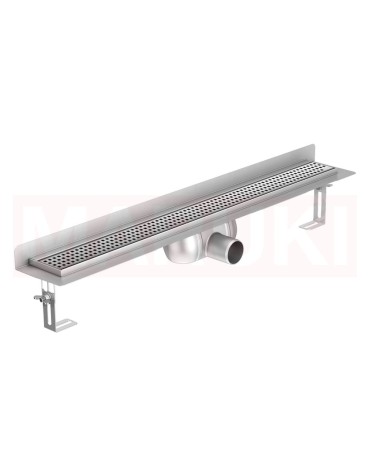 Rigola de dus din inox ACO ShowerDrain C  cu flansa perete, gratar Square, lungime 685mm, h=92mm