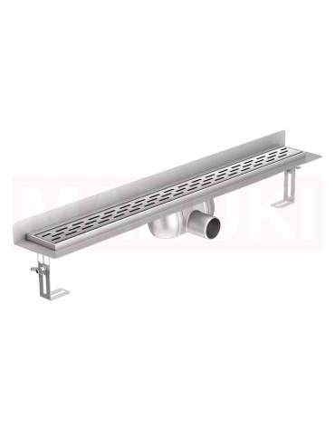 Rigola de dus din inox ACO ShowerDrain C  cu flansa perete, gratar Slot, lungime 685mm, h=92mm
