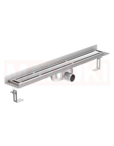 Rigola de dus din inox ACO ShowerDrain C  cu flansa perete, gratar Massive, lungime 985mm, h=92mm