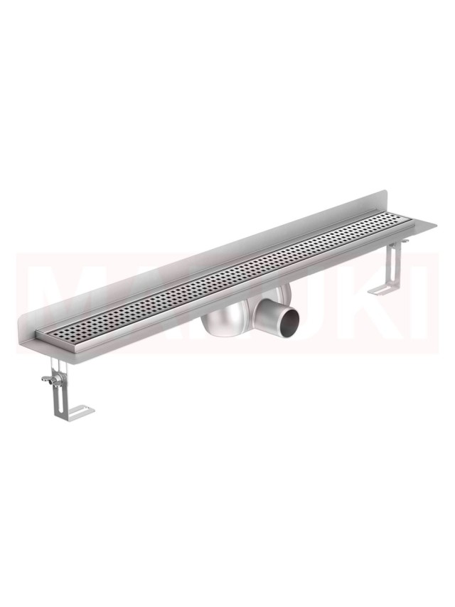 Rigola de dus din inox ACO ShowerDrain C  cu flansa perete, gratar Square, lungime 1085mm, h=92mm