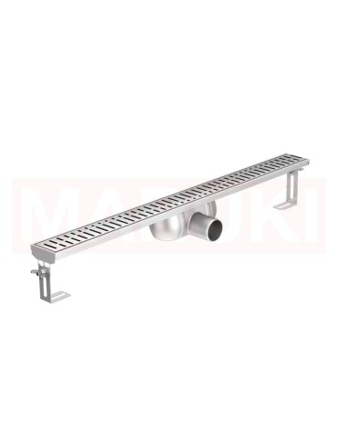 Rigola de dus din inox ACO ShowerDrain C  fara flansa, gratar Wave, lungime 1085mm, h=92mm