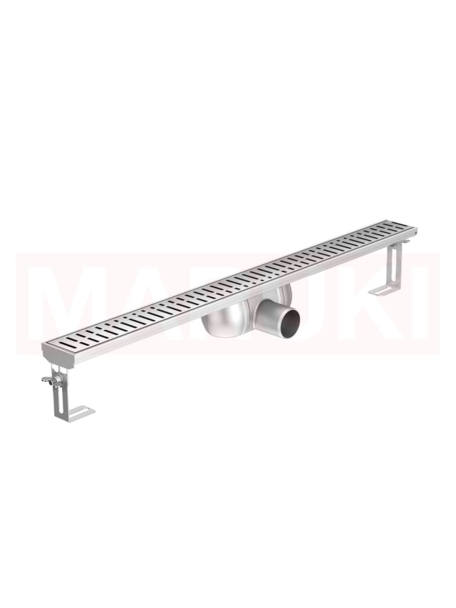 Rigola de dus din inox ACO ShowerDrain C  fara flansa, gratar Wave, lungime 1185mm, h=92mm