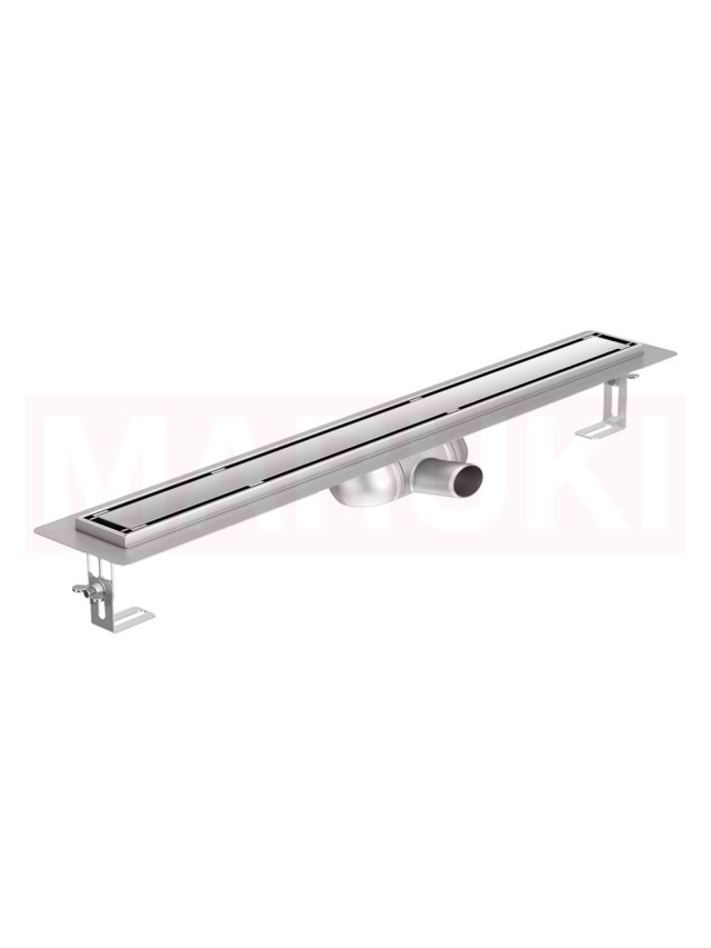 Rigola de dus din inox ACO ShowerDrain C  cu flansa orizontala, gratar Massive, lungime 585mm, h=69mm