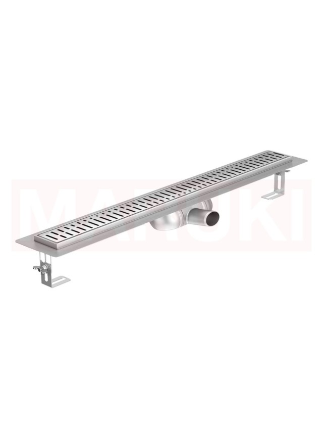 Rigola de dus din inox ACO ShowerDrain C  cu flansa orizontala, gratar Wave, lungime 685mm, h=69mm