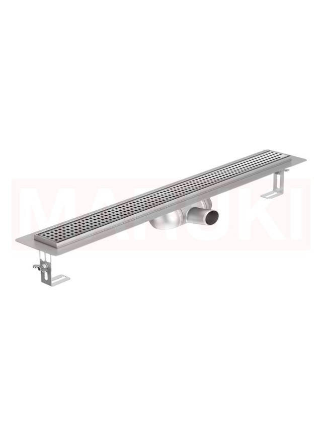 Rigola de dus din inox ACO ShowerDrain C  cu flansa orizontala, gratar Square, lungime 885mm, h=69mm
