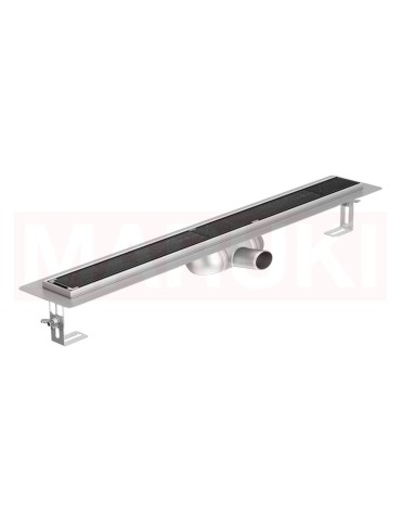 Rigola de dus din inox ACO ShowerDrain C  cu flansa orizontala, gratar Tile, lungime 1085mm, h=69mm