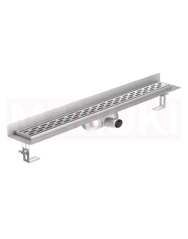 Rigola de dus din inox ACO ShowerDrain C  cu flansa perete, gratar Slot, lungime 585mm, h=69mm