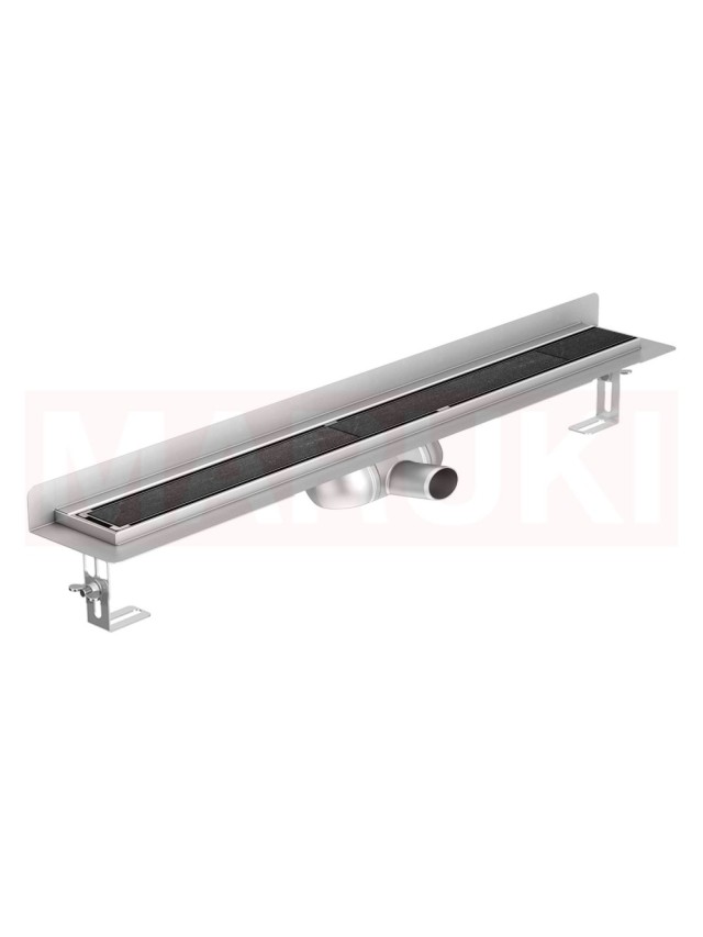 Rigola de dus din inox ACO ShowerDrain C  cu flansa perete, gratar Tile, lungime 785mm, h=69mm