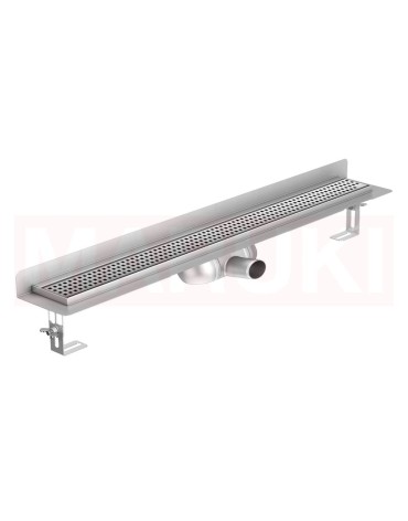 Rigola de dus din inox ACO ShowerDrain C  cu flansa perete, gratar Square, lungime 885mm, h=69mm