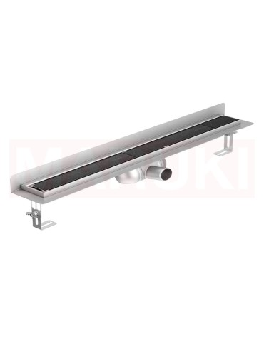 Rigola de dus din inox ACO ShowerDrain C  cu flansa perete, gratar Tile, lungime 885mm, h=69mm