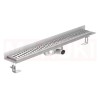 Rigola de dus din inox ACO ShowerDrain C  cu flansa perete, gratar Wave, lungime 985mm, h=69mm