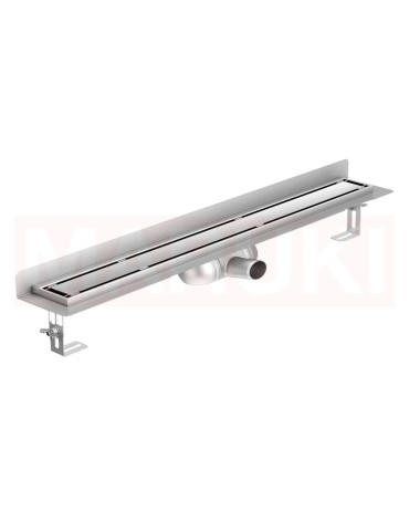 Rigola de dus din inox ACO ShowerDrain C  cu flansa perete, gratar Massive, lungime 985mm, h=69mm