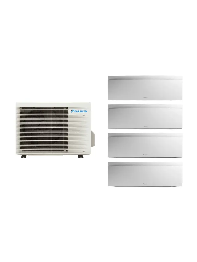 Aparat de aer conditionat multisplit Daikin EMURA cu patru unitati interne albe, trei 7000 BTU si una de 12000 BTU, 3xFTXJ20AW + FTXJ35AW + 5MXM90A, 5 ANI Garantie, Flash Streamer si Ioni de Argint, Efect Coanda si Senzor de prezenta