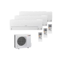Aparat de aer conditionat multisplit Mitsubishi Electric cu trei unitati interne 9000 BTU, MXZ-3HA50VF-3xMSZ-HR25VFK, WIFI Integrat 