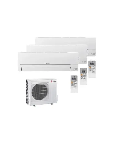 Aparat de aer conditionat multisplit Mitsubishi Electric cu trei unitati interne 9000 BTU, MXZ-3HA50VF-3xMSZ-HR25VFK, WIFI Integrat 