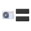 Aparat de aer conditionat multisplit TOSHIBA cu doua unitati interne EDGE Black 9000 si 12000 BTU - garantie 60 luni, wifi integrat, functionare pe incalzire pana la -20C