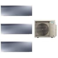 Aparat de aer conditionat triplu-split Daikin Emura Argintiu, 12000 BTU + 2 x 7000 BTU, FTXJ35AS + 2 x FTXJ20AS + 3MXM68A, 5 ani Garantie, Flash Streamer, Ioni de Argint, Efect Coanda si Senzor de prezenta