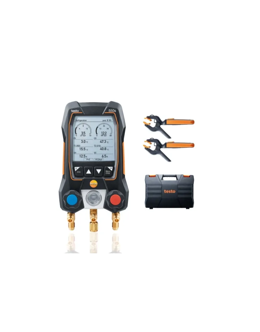 Testo 550s Set Smart - Manifold digital inteligent cu sonde de temperatură wireless