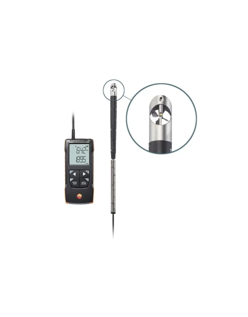 Testo 416 - Anemometru digital cu elice de 16 mm cu conexiune la aplicație