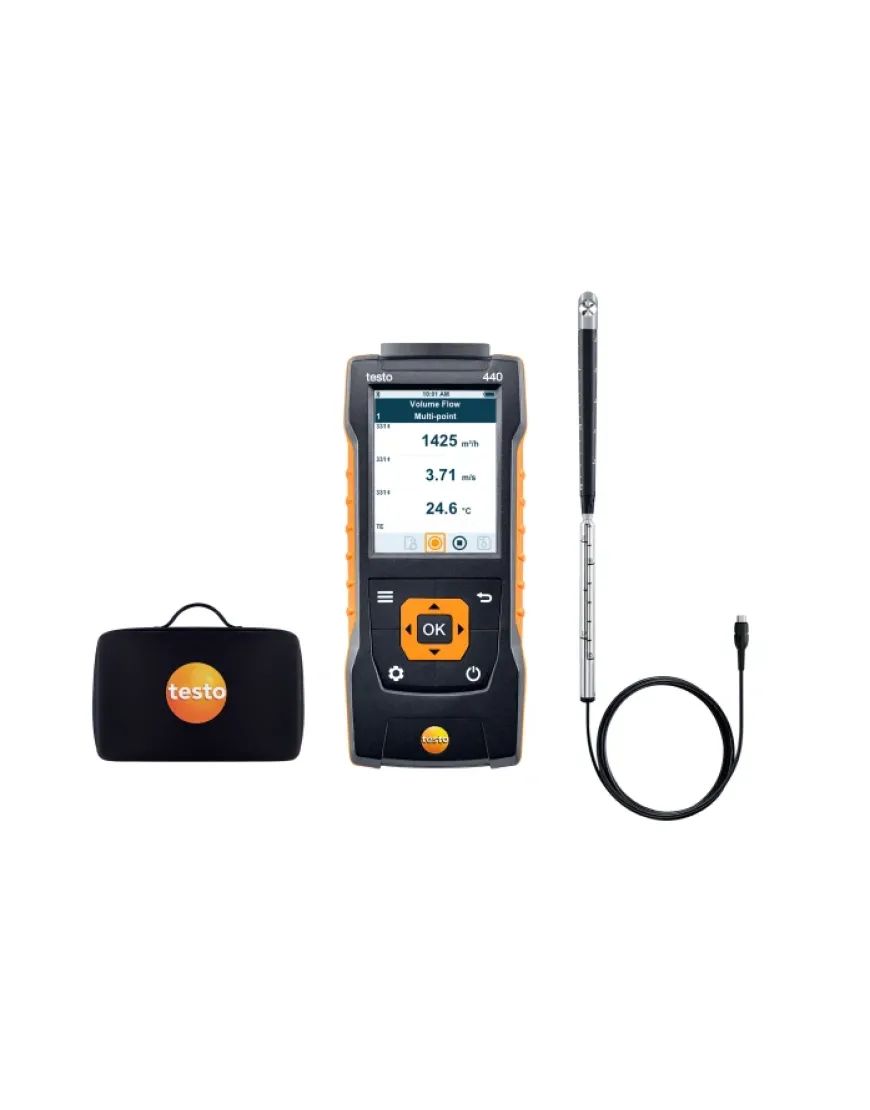 Testo 440 - Set cu sondă pentru viteza aerului cu elice de 16 mm