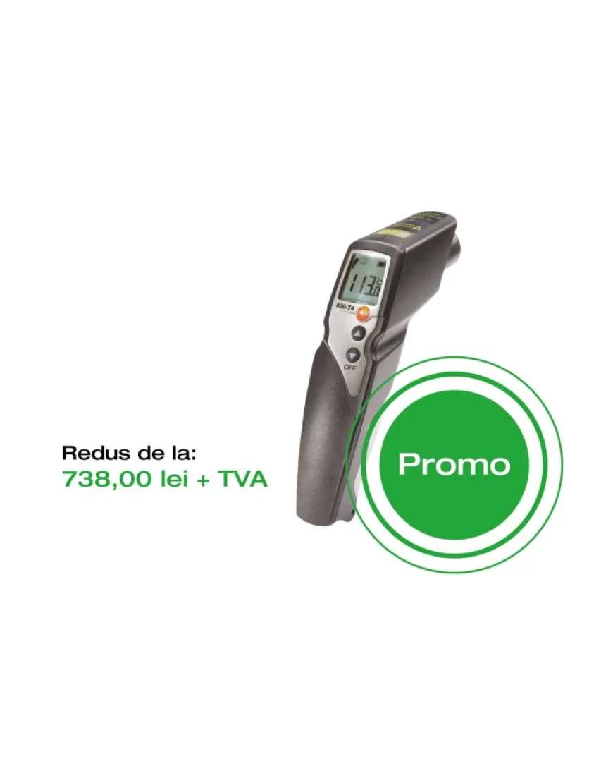 Testo 830-T4 - Termometru infraroşu cu 2 fascicule laser (sistem optic de 30:1)