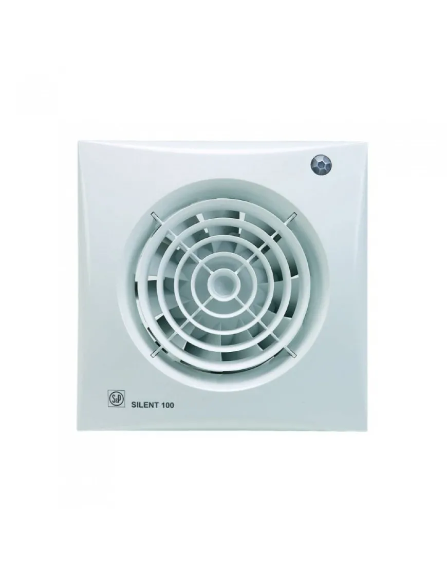 Ventilator de extractie pentru baie Soler & Palau Silent 100 CDZ, DN 100 mm, putere 8W, protectie IP45, debit 95 m³/h