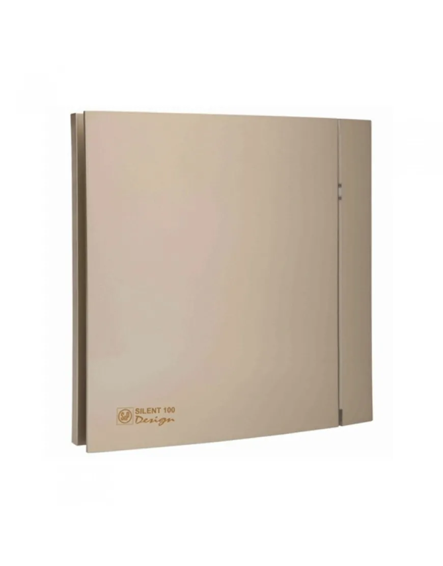 Ventilator de extractie pentru baie Soler & Palau Silent 100 CRZ Champagne Design 4C, DN 100 mm, timer, putere 8W, protectie IP45, debit 95 m³/h