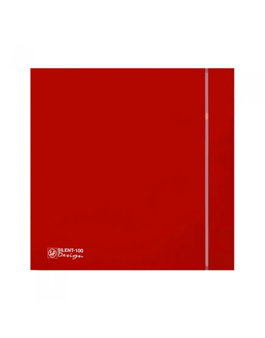 Ventilator de extractie pentru baie Soler & Palau Silent 100 CZ Red Design 4C, DN 100 mm, putere 8W, protectie IP45, debit 95 m³/h