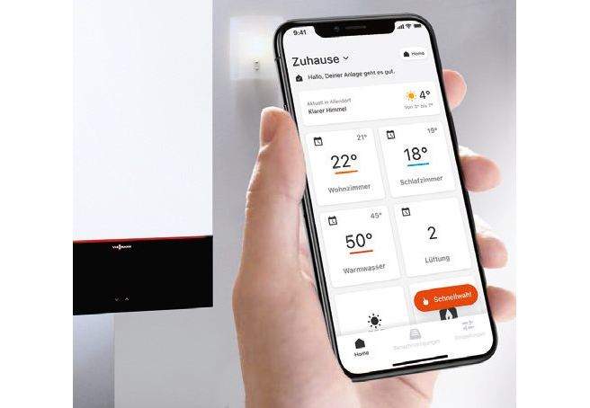 ViCare aplicație Viessmann WiFi control centrală termică Vitodens 100-W S1 smartphone iOS Android