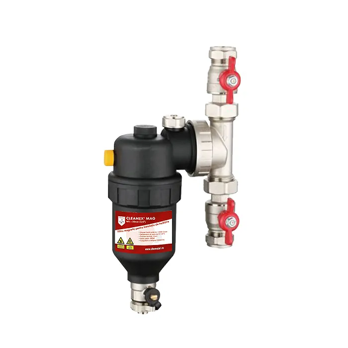Filtru antimagnetită CLEANEX MAG HF1 3/4 22mm cu robineți de izolare