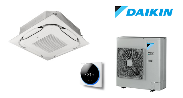 Aparat aer conditionat tip caseta Daikin SkyAir Alpha FCAG125B RZAG125NY1 Round Flow 360 45000 BTU Inverter server room spatiu comercial mare