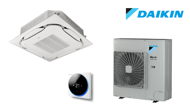 Aparat aer conditionat tip caseta Daikin SkyAir Advance FCAG100B RZASG100MV1 Round Flow 360 32000 BTU Inverter tavan birou spatiu comercial mediu