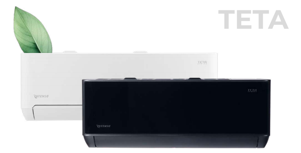 Aparat de aer condiționat Rotenso Teta — design minimalist alb și negru