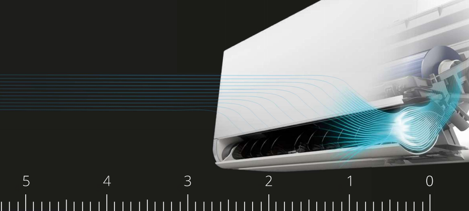 Distribuție aer 180 grade cascadă în jos Rotenso Versu Cloth — raza 9 metri