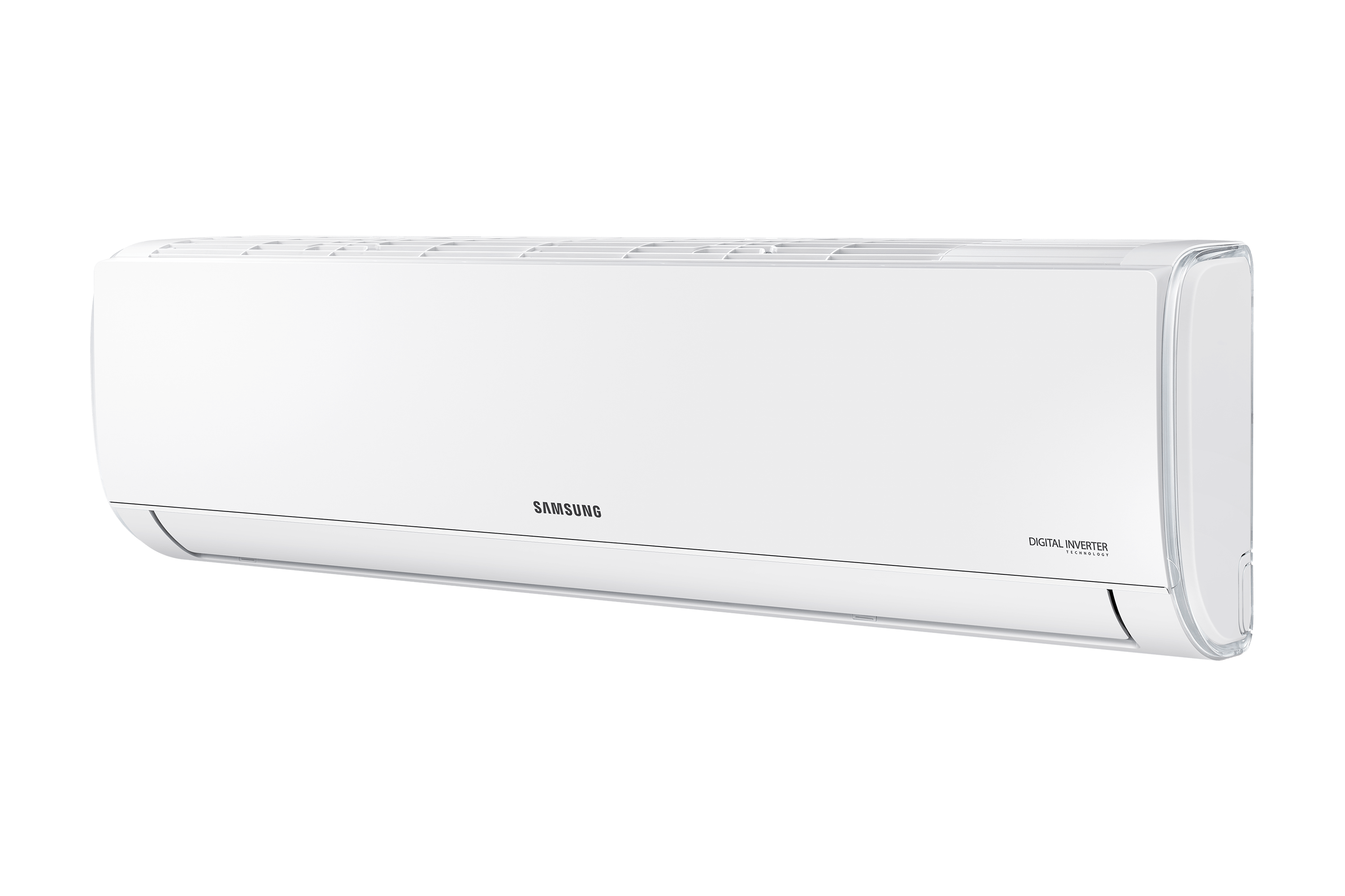Samsung AR35 9000 BTU unitate interioară perspectivă laterală argintiu-alb
