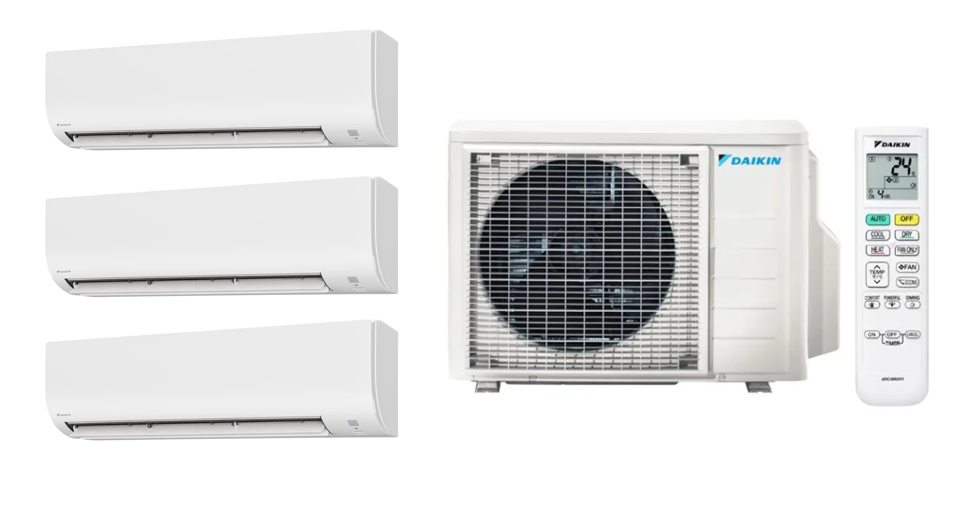Multisplit Daikin Comfora cu 3 unitati interioare 2x FTXP25N FTXP35N si unitate exterioara 4MXM80A Bluevolution
