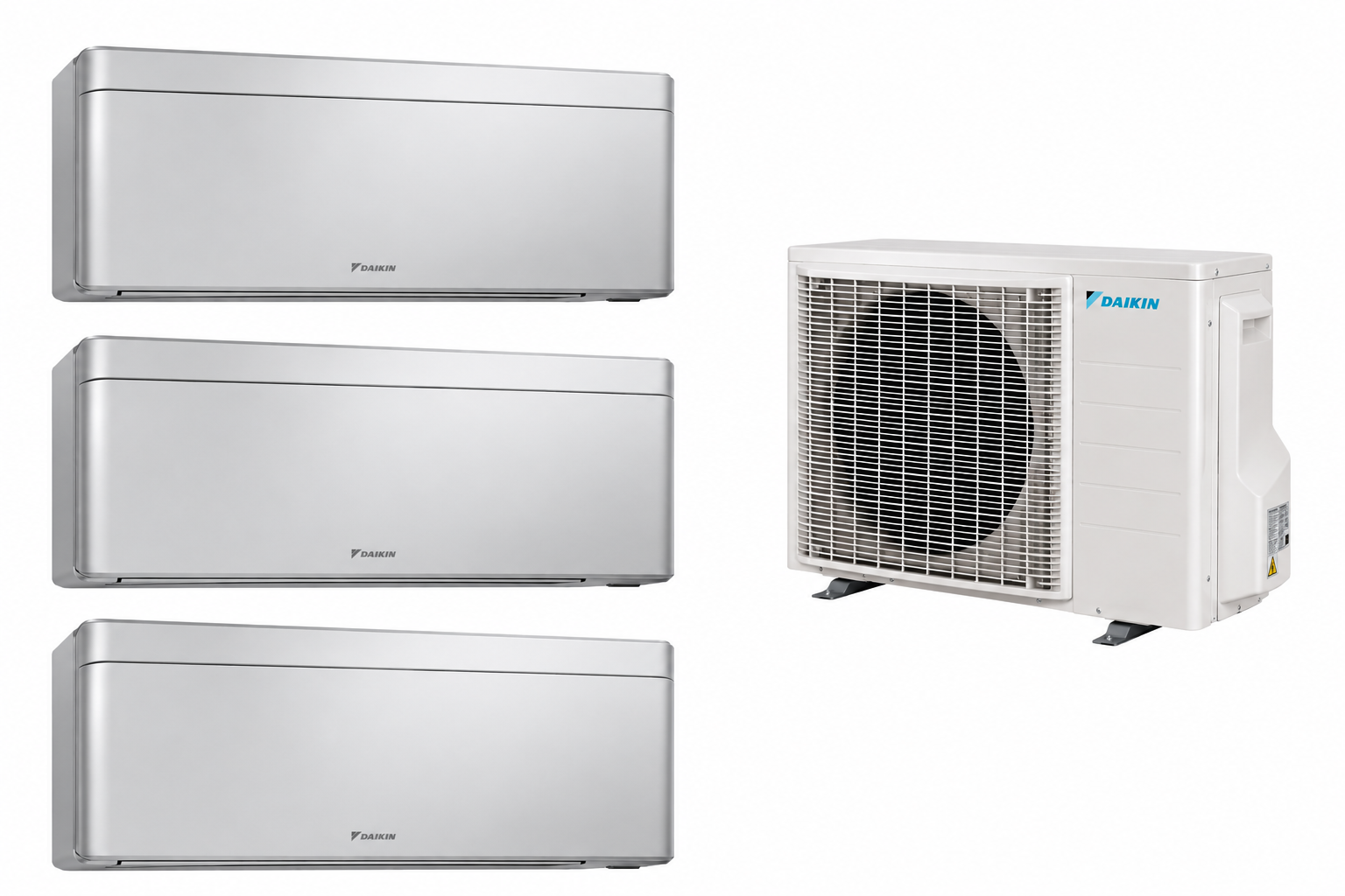 Multisplit Daikin Stylish Silver 3 zone, 2×9000 BTU și 12000 BTU